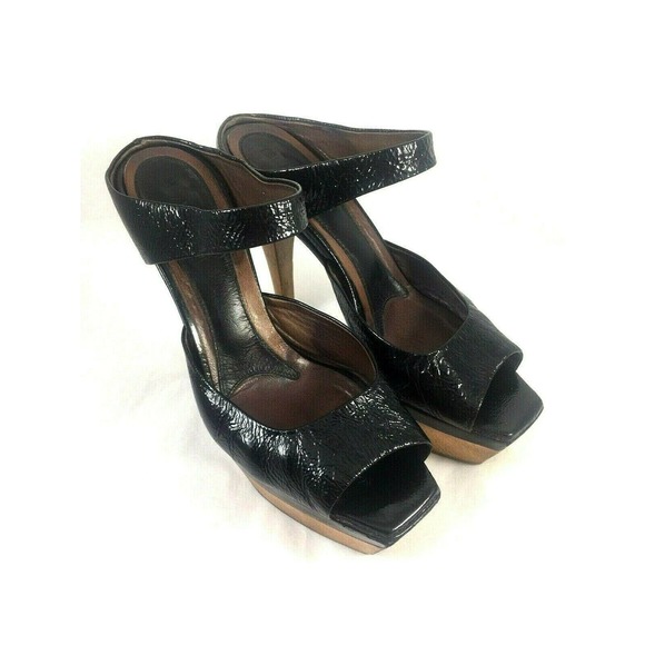 Marni Mule Black Patent Leather Platform Sandal 8 - Picture 2 of 10